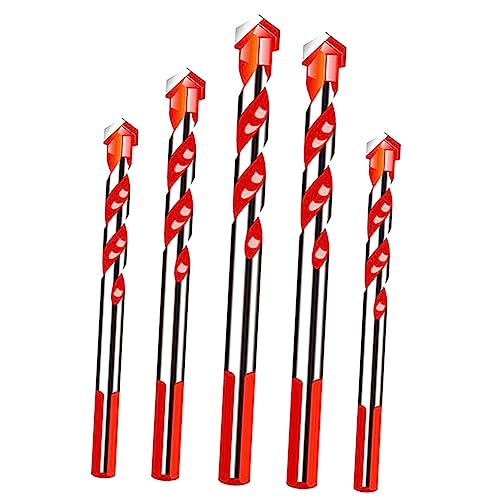 NUOBESTY Masonry Drill Bit Set 5pcs Tile Drill Bits for Concrete Porcelain Drill Bits Kit Triangle Bits
