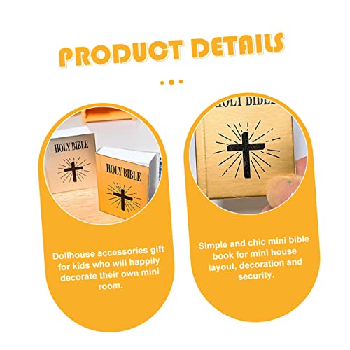 NOLITOY 4 Pçs Mini Bíblia Acessório Para Casa De Bonecas Mini Acessórios Presentes Muçulmanos Mini C