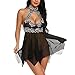 PRJN Damen Sexy Negligee Nachtwäsche Nachthemd Spitze Lingerie Nachtkleid Babydoll Dessous Reizwäsche Sleepwear Kleid Sexy Satin Pyjama Set Nachtwäsche Schlafanzug Nachthemd Spitze Dessous