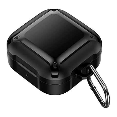 AHOAO for Samsung Galaxy Buds 2 Case / Galaxy Buds Pro Case / Galaxy Buds Live Case, Hard TPU Shockproof Protective Case Cover with Keychain for Samsung Galaxy Buds (Black-1) Cover