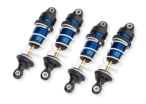 Amortisseurs longs GTR Traxxas 10765-BLUE en alu bleu pour vos sessions tout-terrain en Mini Maxx