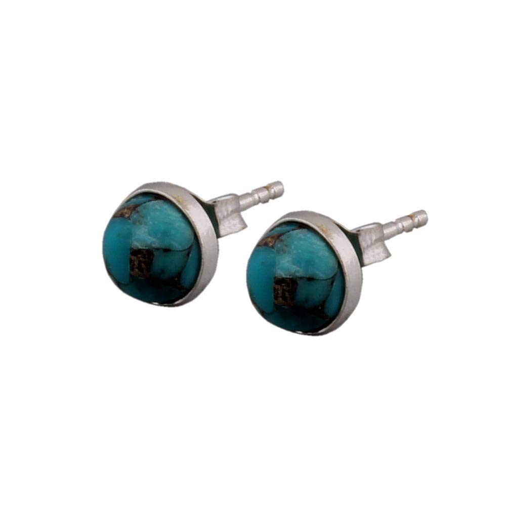 6 mm Rund Türkis Ohrstecker Silber Edelstein Rund Ohrstecker Top Geschenkartikel Silber Edelstein Rund Ohrstecker Antik Silber Muttertagsgeschenk