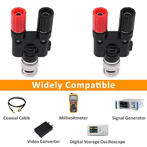 Adaptador BNC macho a doble banana hembra 2 piezas miniatura 6