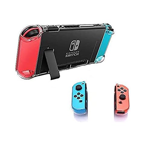 Winkinfly 3 in 1 Dockable Crystal Clear Cover Case Compatible with Nintendo Switch and Joy-Con Controller (Clear) Cover