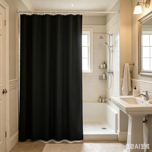 Shower Curtain Liners,72"x32" Washable Breathable Waterproof Lightweight Fabric Shower Curtain Liner with Hooks,Modern Luxury Shower Curtain Liner Fabric for Bathroom Farmhouse Bathtub Home - image 4