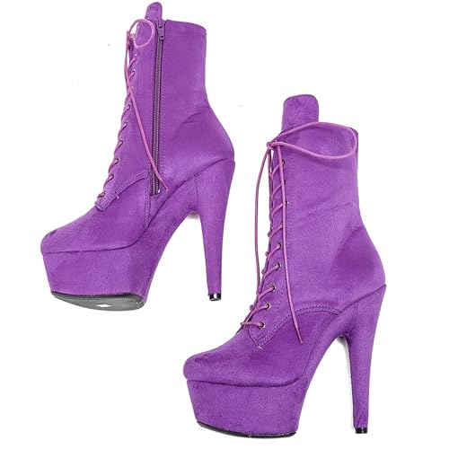 Image of WUXIN H&P 6 in Pole Dance Boot Shoes For Women,Exotic Stiletto Shoes Platform,Stiletto Platform Pole Dancing Ankle Boots Heels