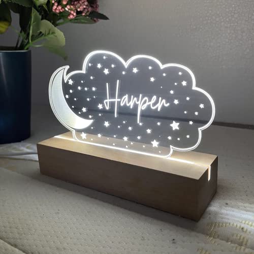 Lámpara de noche personalizada con luna y estrellas miniatura 5