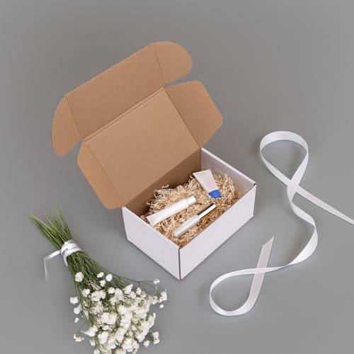 Image of RLAVBL 30 Pack 9x6x4 Shipping Boxes, White Corrugated Cardboard Mailer Box for Packing Mailing Small Business