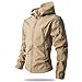 Tactical Jacket Mens Lightweight Full Zip Weatherproof Winter Clothes Military Tactical Khaki Winter Coat Men Chumpas para Hombre with Hood Security Casual Jackets Fleece Hoodie Men Khaki L