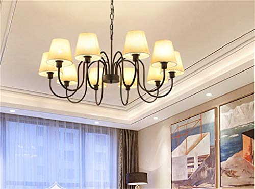 Preisvergleich Produktbild LZQ Simply Chandelier Retro Lounge Restaurant Wärme Schlafzimmer Eisen Kronleuchter Beleuchtung ländlicher Bereiche des Budgets der Beleuchtung,10 Köpfe