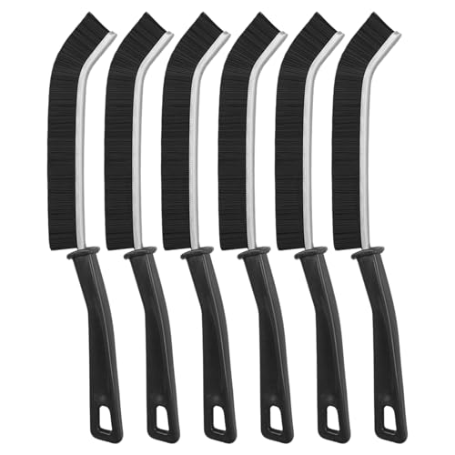 6Pcs Crevice Cleaning Brush Set - Hard Bristle Grout & Gap Cleaner for Bathroom Kitchen Window Tracks Narrow Corners Tile Grooves Small Spaces Multi-Purpose Essential Cleaning Tool Ergonomic Handle