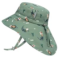Jan & Jul Schnell trocknender Sonnenhut mit Nackenschutz für Schwimmen, Abenteuermütze für Jungen und Mädchen (XL: 5-12 Jahre, Otter)