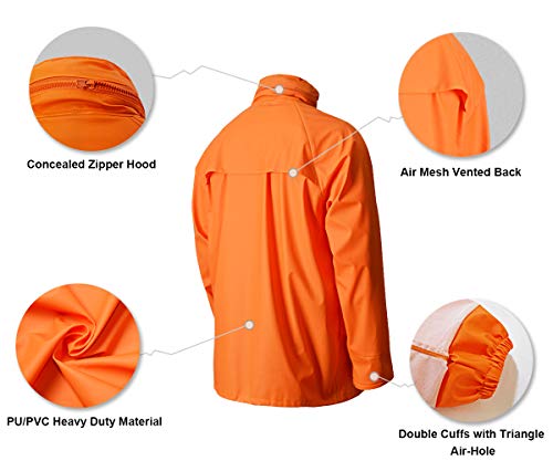 image for FWG Rain Jacket with Pants for Men Women Waterproof Foul Weather Gear 
