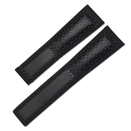 Bracelet de montre en cuir 22mm Tag Heuer Monaco Carrera cuir perforé