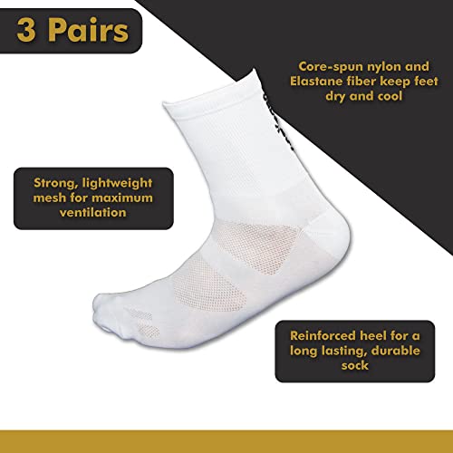 Tommaso Classic breathable Cycling Socks Men, Women - Breathable, Quarter, Ankle Compression, Anti Blister, High Socks, Bike Socks for Running Socks & Biking White Medium 39-422