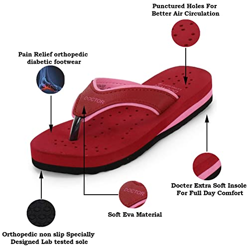 Image of DOCTOR EXTRA SOFT Chappal Care Orthopaedic and Diabetic Comfort Doctor Flip-Flop and House Slipper's for Women's D-18