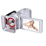ASHATA 4K Videokamera Camcorder, 64 MP Vlogging Kamera für YouTube, 3,0 Zoll drehbarer Bildschirm, 18 facher Digitalzoom Video Camcorder mit USB Schnittstelle (Silver)