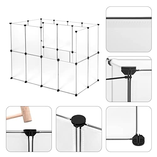 EUGAD rabbit run with base guinea pig run hamster playpen bunny puppy enclosure exercise fence diy transparent 41 Panels (35x45cm&35x35cm/panel) 145 x 75 x 90 cm 0033WL - Image 7