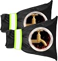 Outdoor Faucet Cover for Winter Freeze Protection, Thicken 8.7" H x 7.1" W Pro Outside Garden Hose Bib Insulation Cover, Reusable Insulated Waterproof Water Spigot Covers 2 Packs Black
