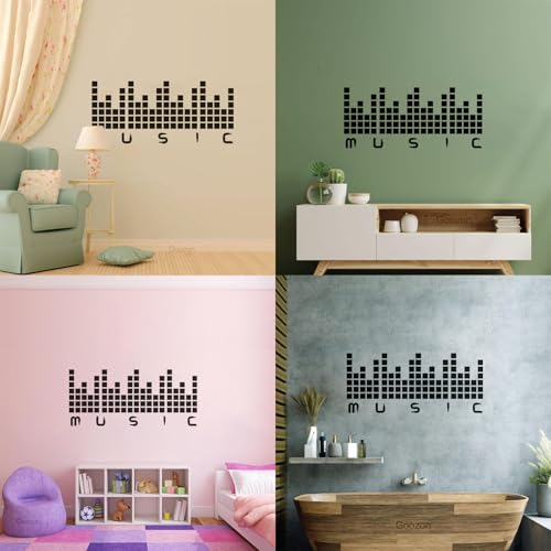Mural and Wall Vinyl Decal Sound Music Nightclubs DJ Party 28x63.5cm Personalized Customization Black