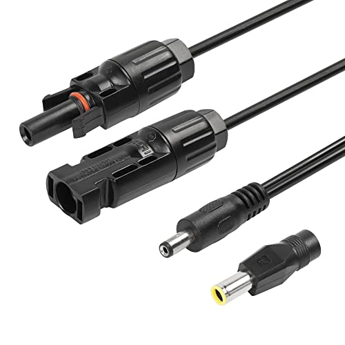 SinLoon Câble d'extension solaire de 0,9 m 14 AWG vers DC 5521 Câble d'alimentation pour panneau solaire et générateur portable avec prise DC 8 mm Cover