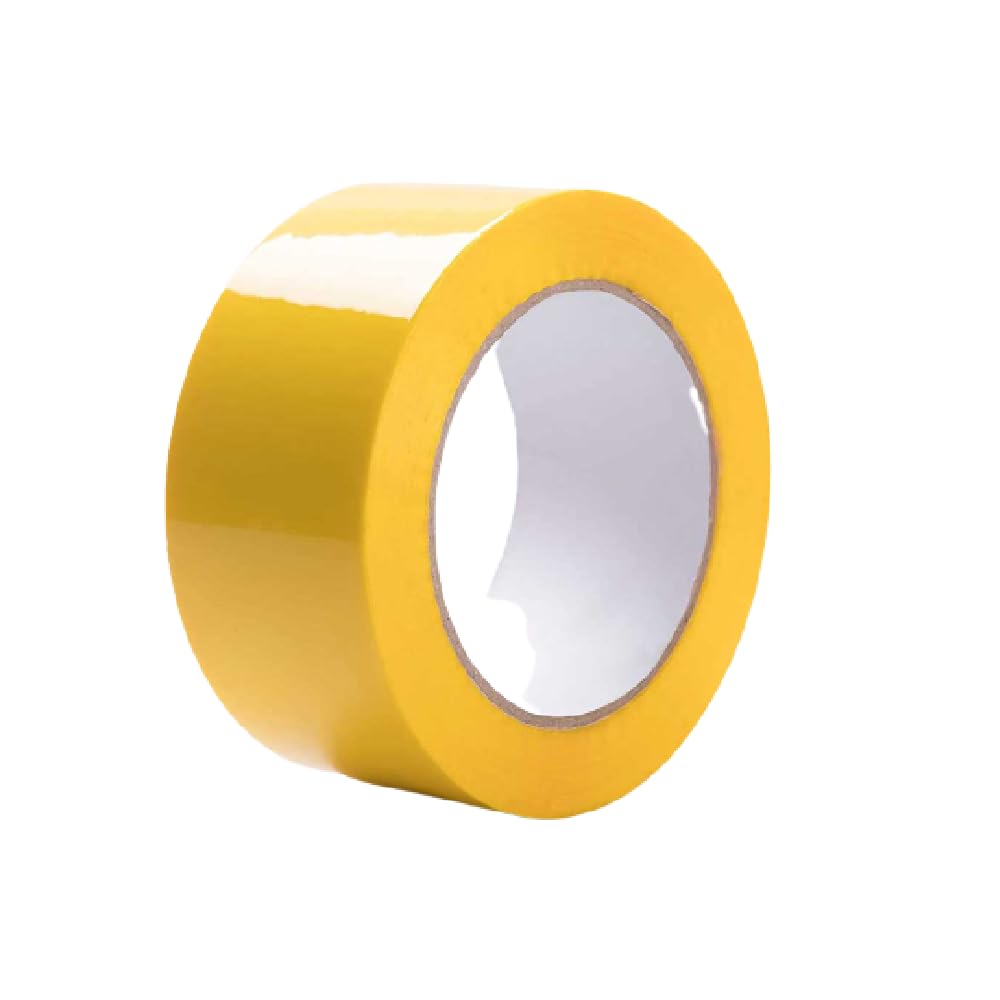 Venuscello® 6 x Parcel Packaging Tape Yellow 48mm x 66m Strong Packing for Sealing Boxes, Cartons and for Keeping Goods Firmly sealed Transit Sticky Thick