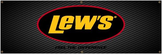 LEWS RODS REELS FISHING BANNER BASS BOAT MAN CAVE DECAL STICKER GRAPHIC (Color: Carbon Fiber Background, Size: 3 Foot)