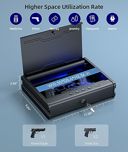 Pineworld K1 Gun Safe,Biometric Gun Safe For Handgun, Pistol Safe thumb #5
