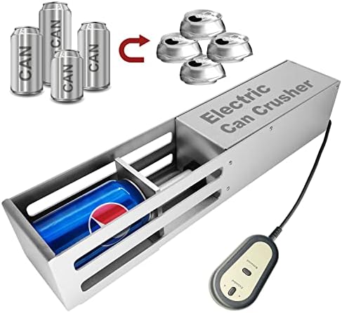 JNSTU Electric Can crusher, 12oz&16oz&24oz Aluminum Can Crusher, Can crushers for recycling, Trash compactor, Heavy-Duty Smasher for Aluminum Seltzer, Soda Beer, Cola Cans and Plastic water bottle