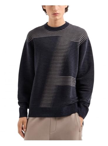 Armani Exchange Men's Limited Edition a Line Pullover Sweater with Hortizontal Stripes and a Large a Logo4