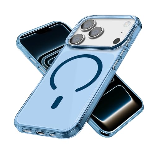 Image of GRIPP Aero Case Compatible with Mag-Safe for iPhone 17 Pro | 1.2mm Ultra-Slim, Anti-Yellowing, Anti-Slip Grip, Raised Edges, Scratch Resistant, Feather Light Transparent Tinted Back Cover - Blue
