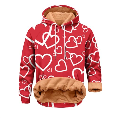 Sudaderas con capucha hombres ropa cómoda informal estampado corazón rosa talla M 3