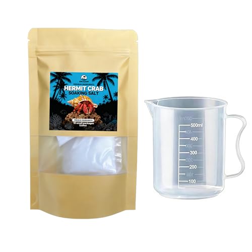 AWXZOM Hermit Crab Soaking Salt 5.6 oz come with measuring cup easy to Prepare Salt Water for Hermit Crab