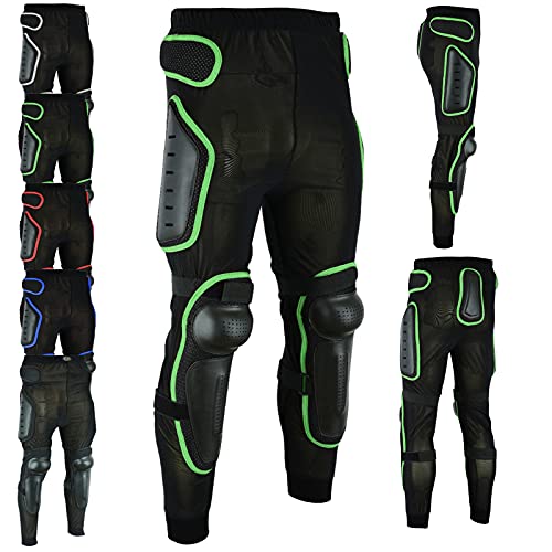 Vaster Moto Motorrad-Schutzhose atmungsaktiv dehnbar mit Protektoren MTB Motocross Renn und Skateboard-Schutz (DE/NL/SE/PL, Alphanumerisch, M, Regular, Regular, Grün)