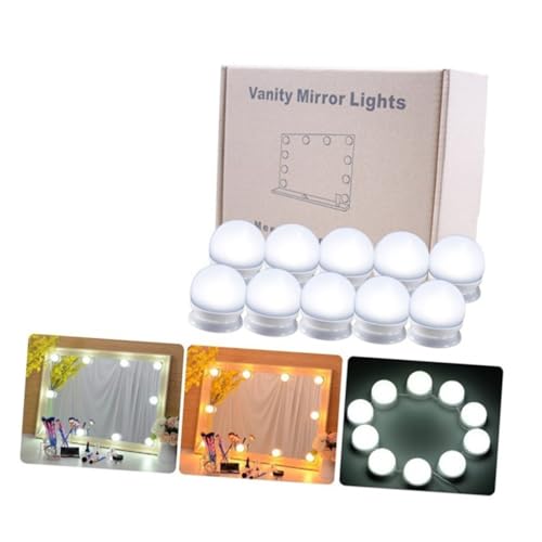 Gadpiparty 10 piezas Luces LED para Tocador con Tonos de Luz Tiras de Bombillas USB para Espejo Maquillaje Baño y Decoración