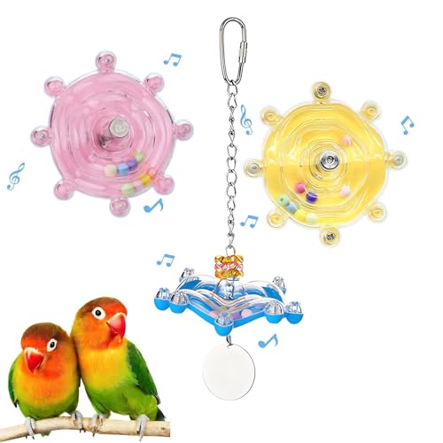 BAGUBDR 3 Pcs Budgie Toys Bird Toys Cockatiel Toys Small and Medium-Sized Parrot Interactive Chewing Suitable for Parrot Beak Exercise and Entertainment