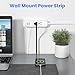 Flat Socket Extension Cord 5 FT Surge Protector Power Strip with 2 AC Outlets 1 USB C and 2 USB A Ports, Multiple Wall Outlet Extender Suitable for Home Dorm Desk Garage Work Travel Apartment (5FT)