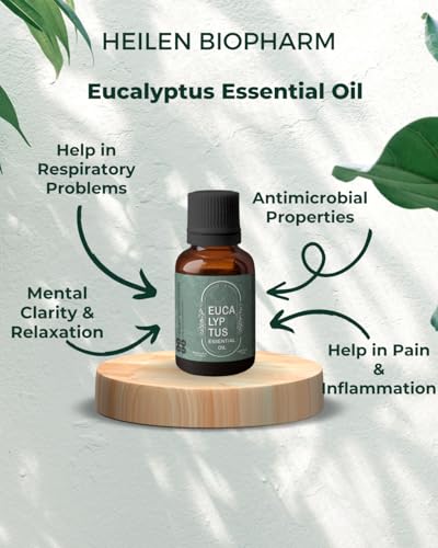 Image of Heilen Biopharm Eucalyptus Essential Oil - 15 mL Bottle Pack of 1, For Joint Health Improvement