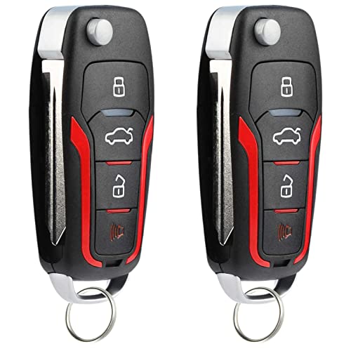 2008 ford escape key fob - KeylessOption Keyless Entry Car Remote Uncut Ignition Fob Flip Key for Ford Lincoln Mercury (Pack of 2)