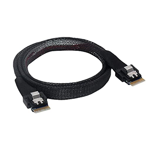 Câble Slimline SAS SFF-8654 4i 38P noir de 1m avec connecteurs de haute précision - 5