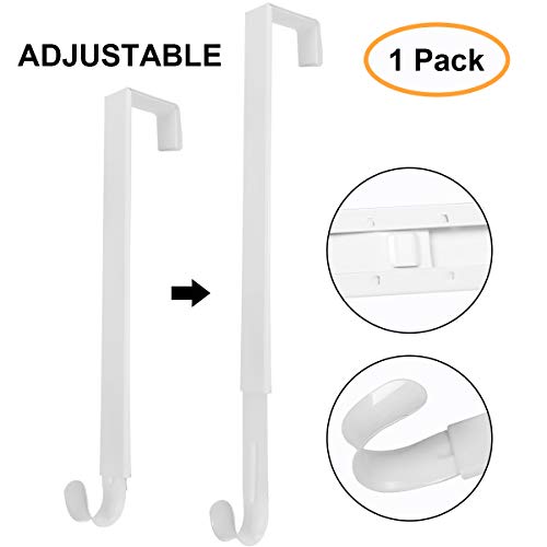 Gamexcel Adjustable Wreath Hanger For Front Door From 15-25 Inch - 22 Lbs Larger Door Hanger Christmas Wreaths Decorations Hook, White #TOP1