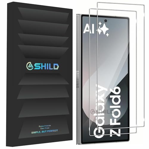 Image of SHILD (2 Pack Tempered Glass Screen Protector for Samsung Galaxy Z Fold 6 - HD Clarity, Glass Guard for Foldable Smartphone, Durable & Scratch-Resistant, Fingerprint Unlock, Case Friendly