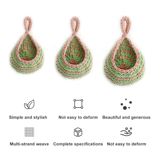 Cestas colgantes de frutas para cocina: despide el desorden en encimeras con este set boho 3