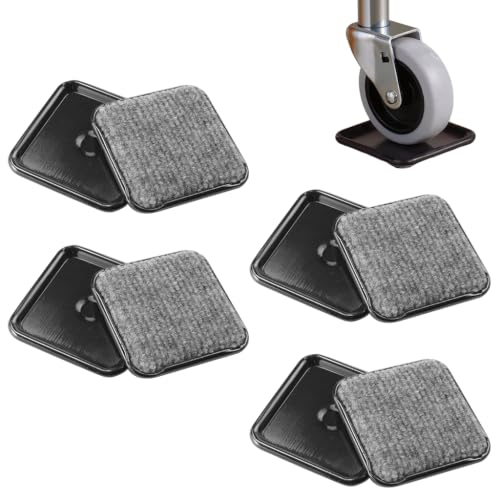 Image of Serplex 2.5 inch Square Reusable Carpet Bottom Furniture Caster Cups, 8Pcs | Furniture Pads Soft Buffer between Furniture and Floors, Effectively Prevent Scratches Dents for Office Chairs Desks