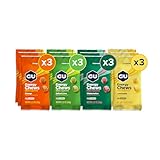 GU Energy Chews, Mixed Pack Gummies with Electrolytes, Vegan, Gluten-Free, Caffeine-Free, and Dairy-Free On-The-Go Energy for Any Workout,12 Bags (24 Servings Total), Flavors May Vary