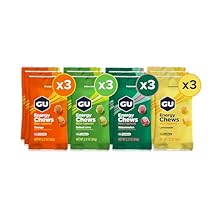 GU Energy Chews, Mixed Pack Gummies with Electrolytes, Vegan, Gluten-Free, Caffeine-Free, and Dairy-Free On-The-Go Energy for Any Workout,12 Bags 24 Servings Total, Flavors May Vary