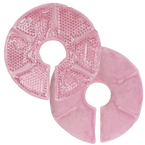 Image of Breast Therapy Pads Breast Ice Pack, Hot Cold Breastfeeding Gel Pads, Boost Milk Let-Down with Gel Bead Pads, 2 Count