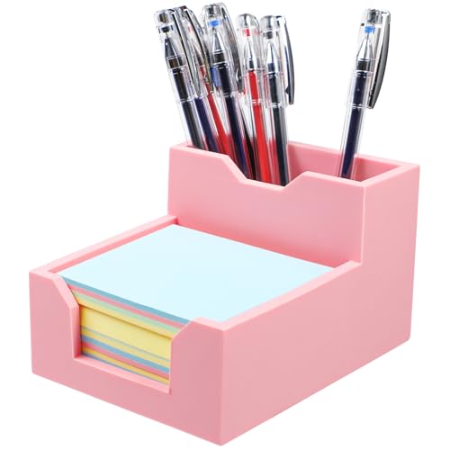 Distributeur de notes post-it de 7,6x7,6 cm en silicone rose haute qualité