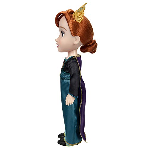 Disney Frozen 2 Anna Doll – 14” / 35cm Tall Articulated Doll Dressed in Iconic Fashion Dress with the Crest of Arendelle Tiara for Extra Play, For Girls Aged 3+ - Image 4