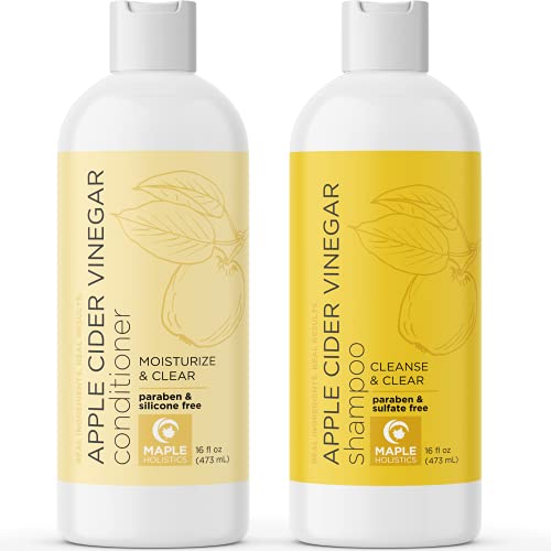 Apple Cider Vinegar Shampoo and Conditioner - Paraben and Sulfate Free Shampoo and Conditioner for Color Treated Hair Care - Volumizing Shampoo and Deep Hair Conditioner for Damaged Dry Hair Hydration Apple Cider Vinegar Shampoo and Conditioner - Paraben and Sulfate Free Shampoo and Conditioner for Color Treated Hair Care - Volumizing Shampoo and Deep Hair Conditioner for Damaged Dry Hair Hydration